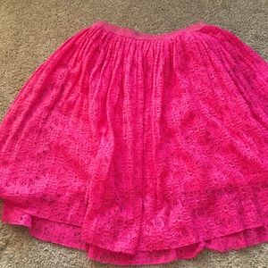 👧💕Little Girls Pink Lacey Fully Lined Skirt 💕👧